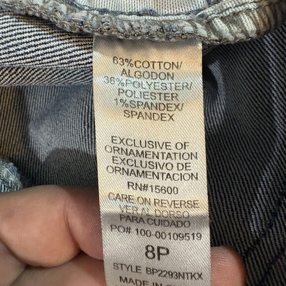 Democracy Jeans 8P Ab Solution Floral Embroidery Stretch Midrise Tummy Slim - Picture 5 of 9